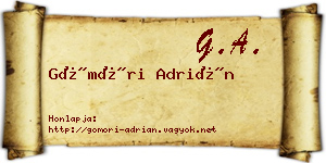 Gömöri Adrián névjegykártya